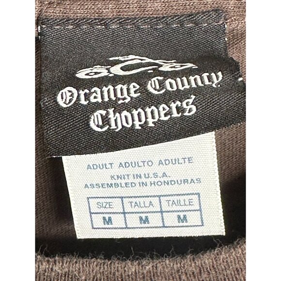 Orange County Choppers Brown Motorcycle Graphic T-Shirt Double Sided Sz M - Picture 7 of 9